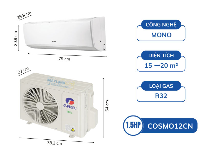 Máy lạnh Gree Mono COSMO12CN 1.5HP 2024 - Hình ảnh 3