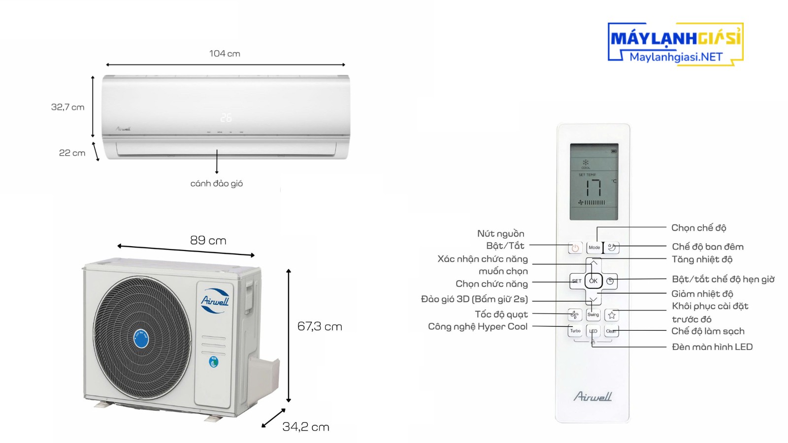 Máy Lạnh Airwell AW-24CM-1/AH-24CM-1 2.5HP