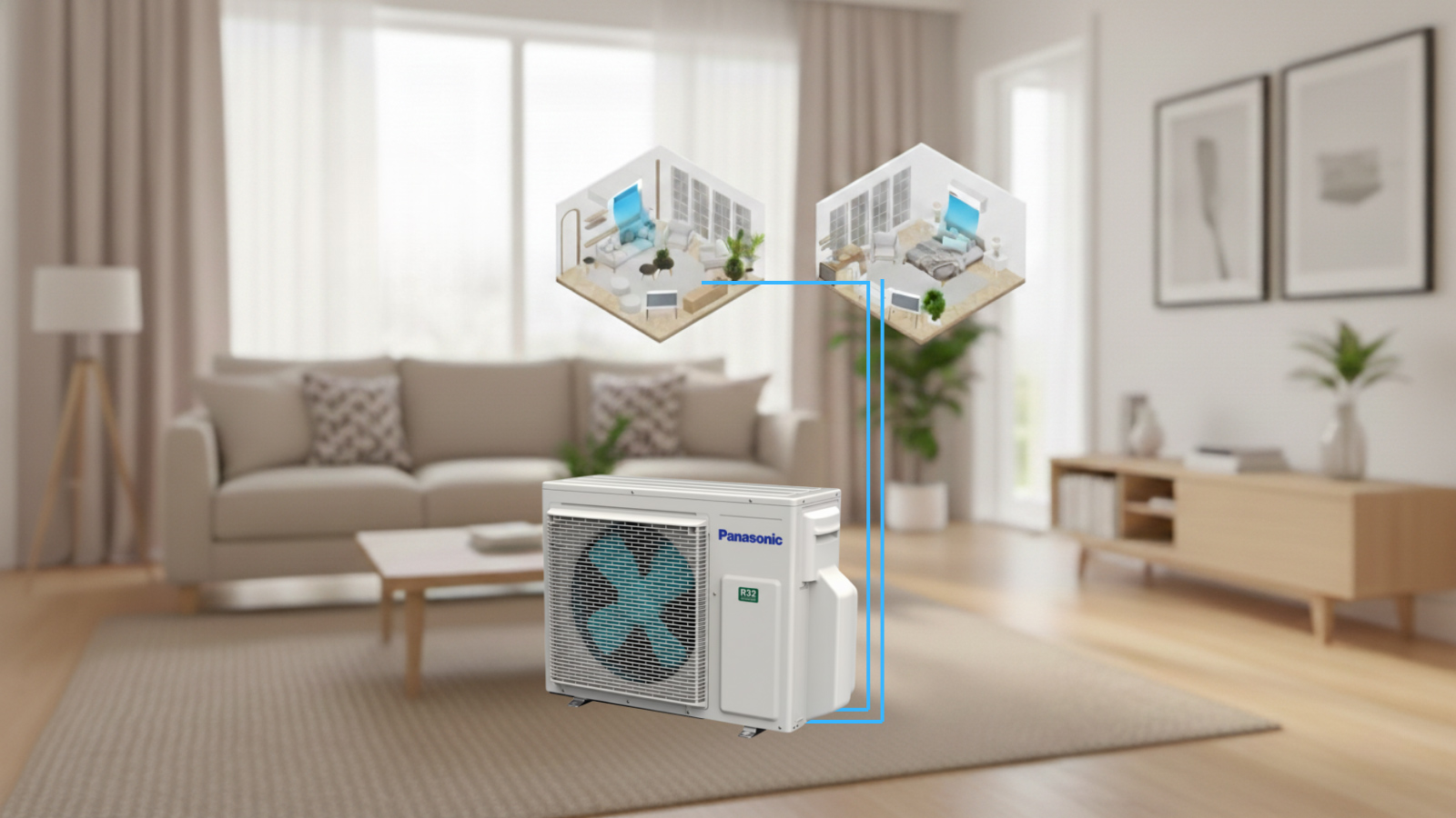 Dàn nóng máy lạnh multi Panasonic CU-3U27YBZ 3 HP