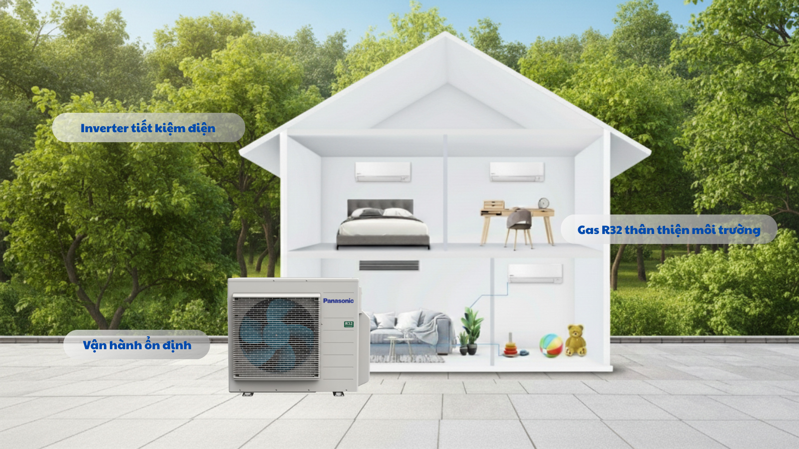 Dàn nóng máy lạnh Multi Panasonic Inverter CU-4U34YBZ 4 HP