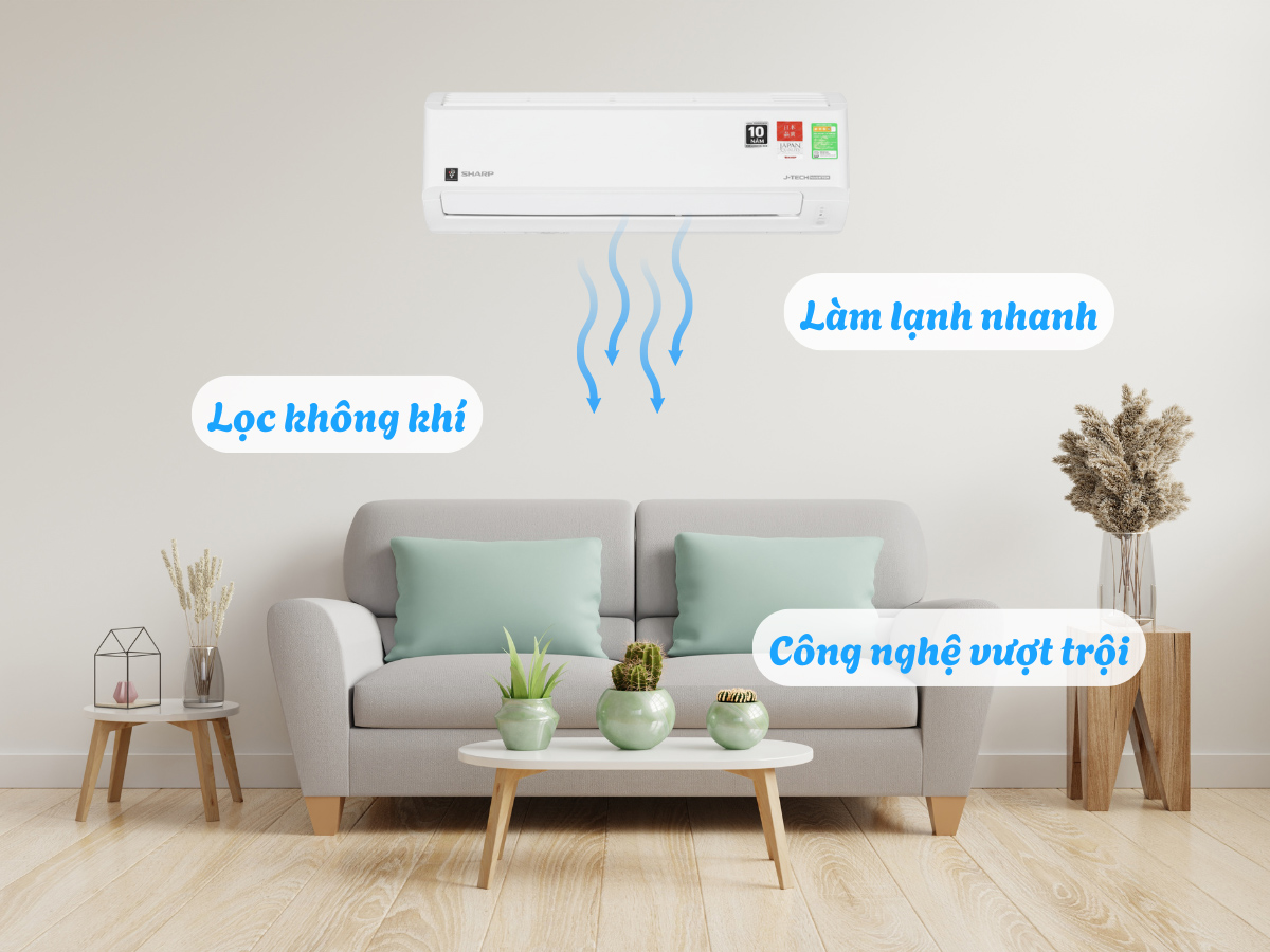 Sharp Inverter AH-XP10DSW 1 HP 