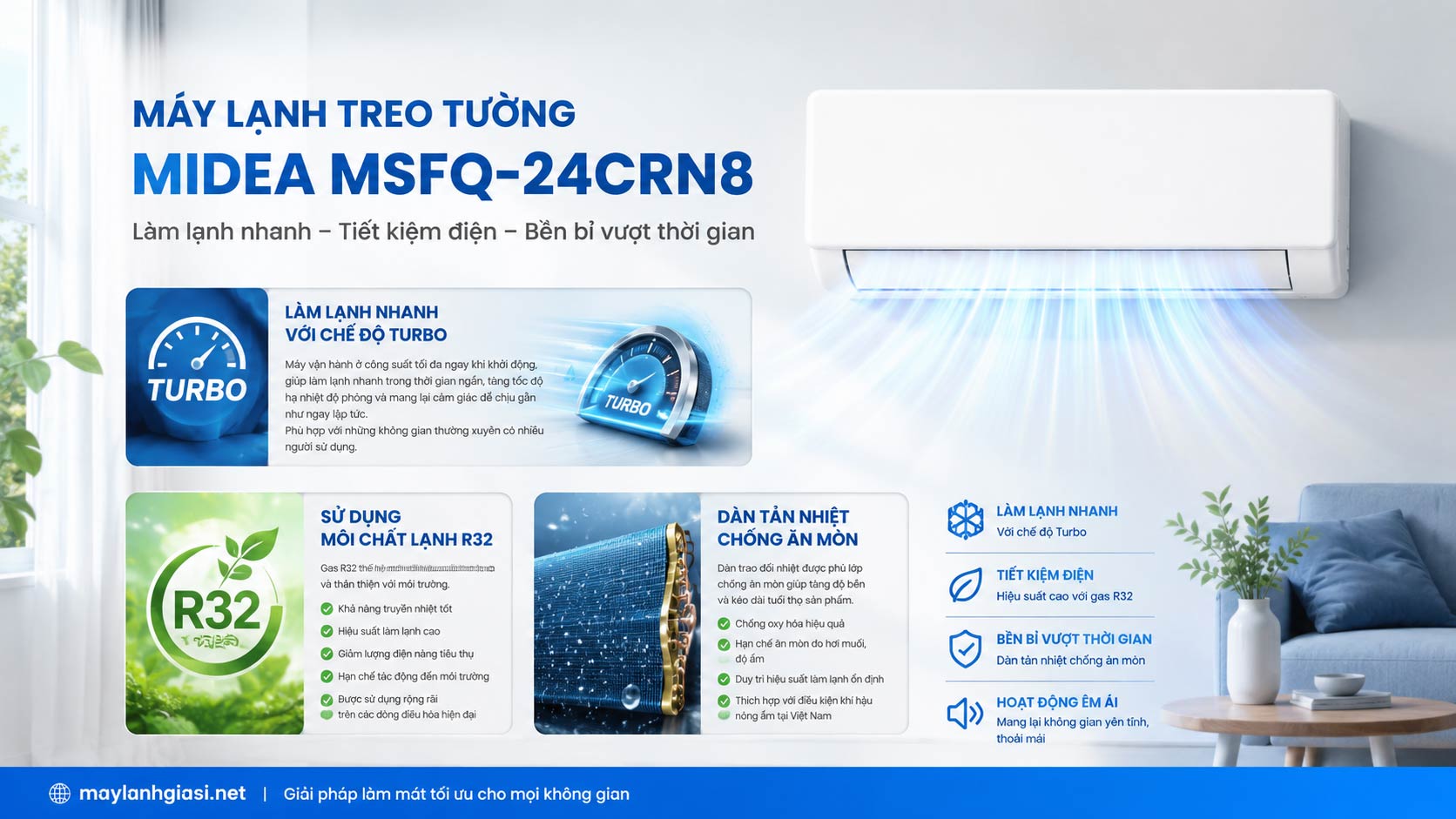 Máy Lạnh Midea MSFQ-24CRN8 2.5HP