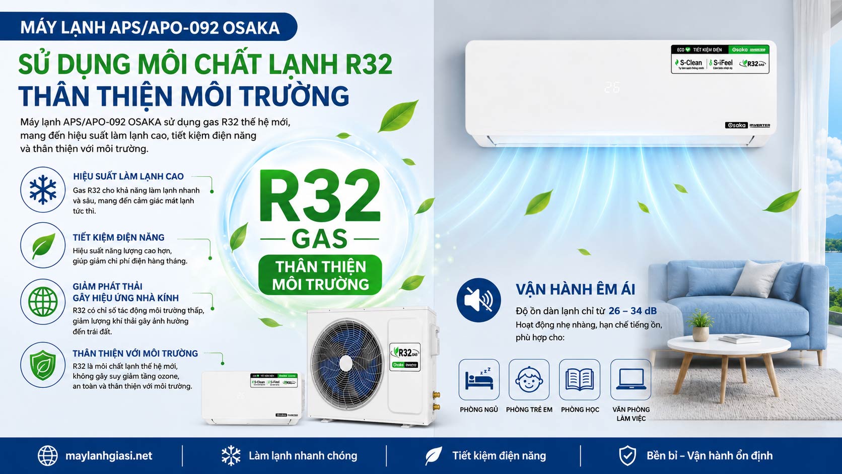 Máy Lạnh Sumikura Inverter APS/APO-092 OSAKA 1HP