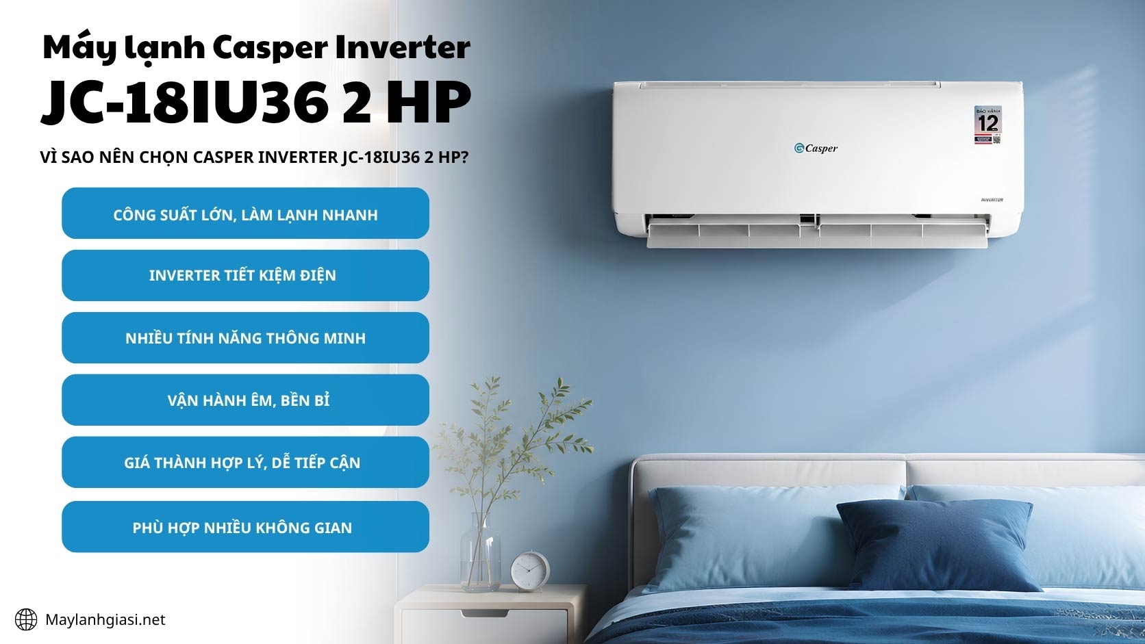 Máy lạnh Casper Inverter JC-18IU36 2 HP