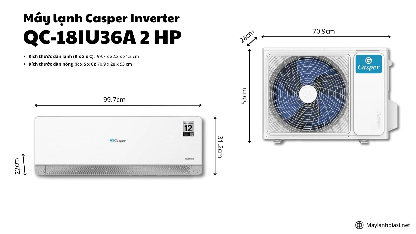 Máy lạnh Casper Inverter QC-18IU36A 2 HP